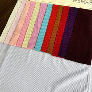 2×2 FDY Rib Knit Polyester With Spandex Fabric With FDY Yarn For Summer插图2