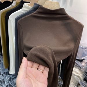 100% Polyester AB Side Delong Velvet Knitted Fabric For Winter Underwear Clothing插图4