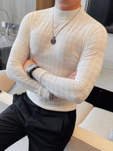 Diamond Lattice Jacquard Knit Fabric Supplier For Fashion Clothing插图6