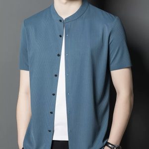 Great Wall Grid Polyester Spandex Knitted For Men Polo Shirts Fabric Wholesaler插图5