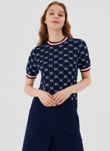 Jacquard Letters Interweave Design Cool Cotton Knitted Fabric Fresh Garment Wholesale插图5