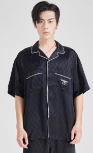 Jacquard Letter Design Cool Cotton Knitted Fabric Fresh Clothing Wholesale插图5