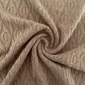 Jacquard Letters Interweave Design Cool Cotton Knitted Fabric Fresh Garment Wholesale插图