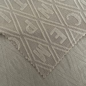 Jacquard Letter Design Cool Cotton Knitted Fabric Fresh Clothing Wholesale插图1